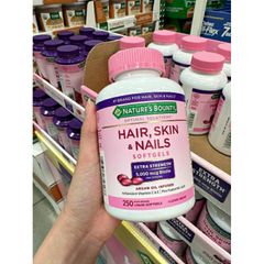 [Date 2027] Kẹo dẻo/ viên uống Hair skin & nails hỗ trợ tóc dày, móng khoẻ và da đẹp của Nature's bounty 230v