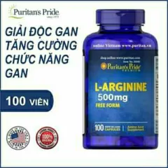 Viên Uống Thải Độc Gan Puritan's Pride L-Arginine 500-1000mg - Giải Độc, Tăng Cường Chức Năng Gan, 100 Viên