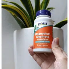 [ Date 8/2026] Viên Magiê Magnesium Glycine Now giảm stress, hỗ trợ giấc ngủ, cải thiện hệ xương, cơ