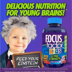Kẹo dẻo Focus Factor Kid 60 viên - Tăng cường trí nhớ, hệ miễn dịch và khả năng tập trung cho trẻ từ 4 tuổi trở lên