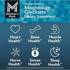 Viên Magiê bổ sung Magnesium Glycinate có L-Theanine của Member’s Mark 180 viên
