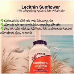 [ Date 2028] Viên uống chống tắc tia sữa Now Sunflower Lecithin 1200mg