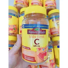 Kẹo Dẻo Gummies Kids First Vitamin C 125mg Nature Made 60 Viên của Mỹ giúp tăng sức đề kháng cho trẻ.