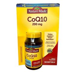 Viên uống bổ tim mạch CoQ10 Nature Made 200mg - Hỗ trợ tim khỏe mạnh, tăng cường trí nhớ, phòng ngừa bệnh tim và ung thư.