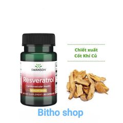 Viên Uống Bổ Sung Resveratrol 100mg - Hỗ Trợ Tim Mạch, Chống Lão Hóa, Bảo Vệ Tế Bào - 30 Viên Sạch Tự Nhiên