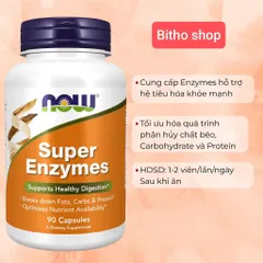 Viên uống hỗ trợ tiêu hóa NOW Super Enzymes - Tăng cường hấp thụ dinh dưỡng, giảm đầy hơi, khó tiêu, sức khỏe đường ruột tối ưu