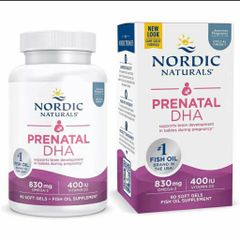 Viên uống DHA cho bà bầu Nordic Naturals Prenatal - Hỗ trợ phát triển trí não và thị giác cho bé trong thai kỳ và cho con bú
