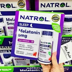 Viên ngậm ngủ ngon Natrol 5mg - Hỗ trợ cải thiện giấc ngủ sâu và chất lượng giấc ngủ - 250 viên Mỹ