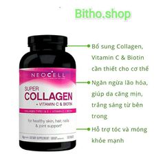 [ Date 9/2026] Viên collagen đẹp da Neocell Super Collagen Vitamin C Biotin 360 viên