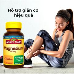 Viên Bổ Sung Magiê Nature Made 250mg - Hỗ Trợ Giãn Cơ, Sức Khỏe Tâm Thần & Xương Khớp - 100 Viên Cải Thiện Giấc Ngủ & Giảm Căng Thẳng
