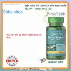Viên Uống Giãn Tĩnh Mạch Chân Horse Chestnut 300mg Puritan's Pride - Hỗ Trợ Lưu Thông Máu Khỏe Mạnh 100 Viên