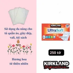Giấy Thơm Làm Phẳng Quần Áo Kirkland Ultra Soft - Khử Mùi, Chống Ẩm, Đuổi Côn Trùng - Hàng Mỹ Nhập Khẩu, Dùng Được Nhiều Mục Đích