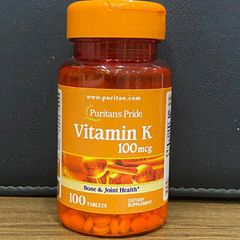 Viên Uống Vitamin K 100mg Puritan's Pride - Chắc Xương, Đẹp Da, Hỗ Trợ Đông Máu, Ngừa Lão Hóa Da, Dành Cho Người Trên 30 Tuổi