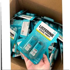 Xịt thơm miệng Listerine Pocket Mist - Hương bạc hà tươi mát, pack 2x 7.7ml, tiêu diệt 99% vi khuẩn, giải pháp tức thì cho hơi thở thơm mát.
