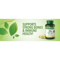 Viên Vitamin D3 5000IU Nature's Bounty 125mcg - Hỗ trợ hấp thu canxi và cải thiện sức khỏe tổng thể, 400 viên