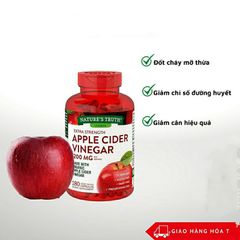 Viên uống giảm cân Apple Cider Vinegar 1200mg - Hỗ trợ đốt mỡ thừa, kiểm soát cân nặng, 180 viên, sản phẩm từ USA