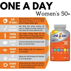 [Chính hãng]Vitamin Tổng Hợp One A Day Multivitamin Women's 50+ & Men's 50+ 300v của Mỹ