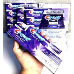Kem đánh răng Crest 3D White Advanced Triple Whitening 147g - Làm trắng răng hiệu quả, chống sâu răng, cảm giác thơm miệng.