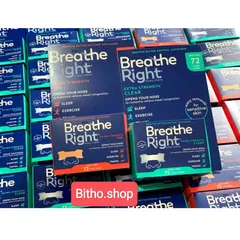 Miếng Dán Chống Ngáy Breathe Right 72 Miếng - Giảm Nghẹt Mũi, Ngủ Ngon Hơn, Phù Hợp Da Nhạy Cảm và Thường
