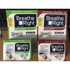 Miếng Dán Chống Ngáy Breathe Right 72 Miếng - Giảm Nghẹt Mũi, Ngủ Ngon Hơn, Phù Hợp Da Nhạy Cảm và Thường