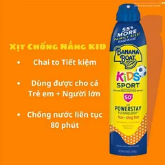 [Date 2/2026] Xịt chống nắng trẻ em Banana Boat Kids Sport 50, Kids Max Protect SPF 100