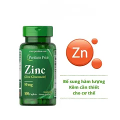 Viên uống kẽm giảm mụn, tăng sức đề kháng Zinc Gluconate 50mg Puritan's Pride