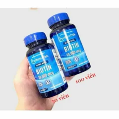 Viên uống Biotin Puritan's Pride 10000 mcg - Giảm rụng tóc, Kích mọc tóc, Làm đẹp da, Tăng cường sức khỏe tóc và móng tay, móng chân