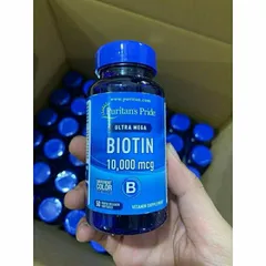 Viên uống Biotin Puritan's Pride 10000 mcg - Giảm rụng tóc, Kích mọc tóc, Làm đẹp da, Tăng cường sức khỏe tóc và móng tay, móng chân