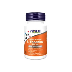 Viên uống giảm căng thẳng, bổ não và hỗ trợ giấc ngủ L-Theanine 200mg Now - Tăng cường trí nhớ, thư giãn hiệu quả