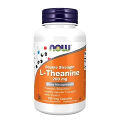 Viên uống giảm căng thẳng, bổ não và hỗ trợ giấc ngủ L-Theanine 200mg Now - Tăng cường trí nhớ, thư giãn hiệu quả