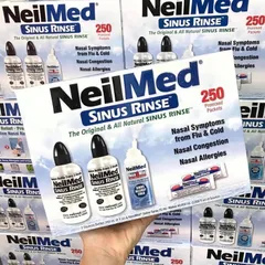 Bộ Xịt Rửa Mũi NeilMed Sinus Rinse 250 Gói Muối Nhập Khẩu USA - Giải Pháp Hỗ Trợ Hô Hấp Hiệu Quả