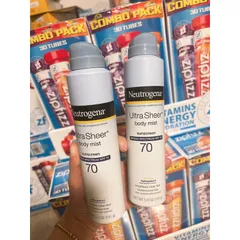 Xịt Chống Nắng Neutrogena Ultra Sheer SPF 70 - Dạng Mist Tiện Lợi, Bảo Vệ Da Khỏi Tia UV, Phù Hợp Đi Biển và Hoạt Động Ngoài Trời