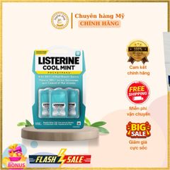 Phim Ngậm Thơm Miệng Listerine USA - Vị Bạc Hà Tươi Mát, Hộp 3 x 24 Miếng, Tiện Lợi Mang Theo, Khử Khuẩn, Hơi Thở Thơm Mát