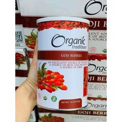 Kỷ Tử Đỏ Hữu Cơ Mỹ 454g - Kỷ Tử Organic Chất Lượng Cao, Không Chất Độc, Dùng Ngâm Rượu, Uống Trà, Dưỡng Nhân