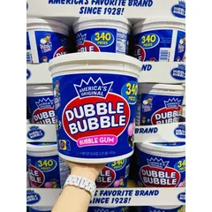Kẹo Cao Su Dubble Bubble Nhập Mỹ 1.53kg - Hương Vị Trái Cây Thơm Ngon - Kẹo Bóng Bọc Xoắn Truyền Thống 340 Viên