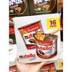 Bánh Que Chấm Chocolate Nutella & Go! Mỹ - Thùng 16 Hộp Ngon, Dinh Dưỡng, Món Ăn Vặt Hấp Dẫn Cho Fan Sô-cô-la