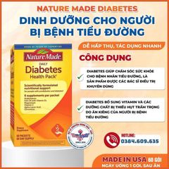Viên Uống Hỗ Trợ Tiểu Đường - Sản Phẩm Thiên Nhiên 60 Gói, Chứa 6 Viên Vitamin Cần Thiết cho Người  Tiểu Đường