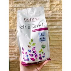 Hạt Chia Nutiva Organic 907gr - Hạt Chia Đen Giàu Dinh Dưỡng Hỗ Trợ Giảm Cân và Tăng Cường Năng Lượng Hàng Mỹ