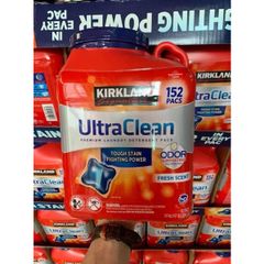 Viên Giặt Kirkland Ultra Clean 152 Viên - Trắng Sáng Đột Phá, Thơm Mát Cả Ngày, Tiết Kiệm, Dễ Sử Dụng cho Mọi Máy Giặt