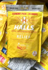 Kẹo ngậm Halls Không Đường Vị Chanh Mật Ong 70 Viên - Sản Phẩm Mỹ, Giải Khát Thơm Ngon, Sát Khuẩn Miệng