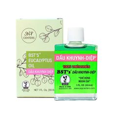 Dầu Khuynh Diệp BST's - Tinh Dầu 30ml Giảm Cảm Cúm, Nghẹt Mũi, Ho, Cơ Đau - Hỗ Trợ Giấc Ngủ Ngon Văn Minh Khỏe Mạnh