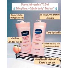 Sữa Dưỡng Thể Vaseline Healthy White 725ml - Dưỡng Da Trắng Sáng, Mịn Màng, Cấp Ẩm Chuyên Sâu Cho Mọi Loại Da