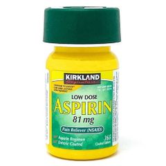 Viên uống Kirkland Aspirin Low Dose 81mg - Hỗ trợ sức khỏe tim mạch, phòng ngừa tai biến - 365 viên tiện lợi