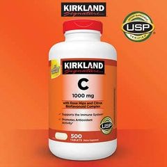 Viên uống Vitamin C Kirkland 1000mg 500 viên - Tăng cường hệ miễn dịch, chống oxy hóa, hỗ trợ sức khỏe da
