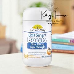 Viên uống Omega 3 Kids Smart DHA 300mg - Viên nhai vị cam hỗ trợ phát triển não bộ cho trẻ em - 50 viên