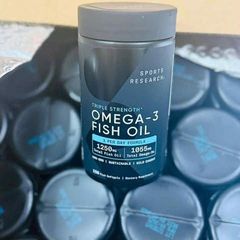 Dầu Cá Sports Research Triple Strength Omega 3 - 150 Viên Bổ Sung EPA & DHA Tăng Cường Tim Mạch và Nãon bộ