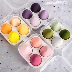 Set 4 Bông Mút Trang Điểm Giọt Nước – Tán Nền Mịn, Ăn Nền Tự Nhiên Cho Tất Cả Loại Da