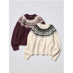 Áo Len Cổ Tròn Fairisle Uni - Thời Trang Nữ Ấm Áp, Dễ Phối Đồ, Phong Cách Bắc Âu Cho Mùa Đông
