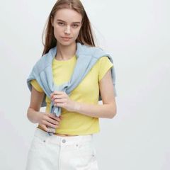 Áo Croptop Cotton Uni Nhật Bản - Thời Trang Nữ Dáng Croptop Trẻ Trung Nhiều Màu Sắc Pastel, Size S/M/L