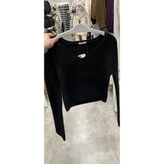 Áo Len Croptop GU Nữ - Phong Cách Trẻ Trung, Năng Động - Chất Liệu Mềm Mịn, Có 3 Màu (Trắng, Tím, Đen) - Size SML XL